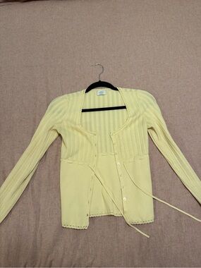 Wilfred Pale Yellow Knit Button-Front Cardigan